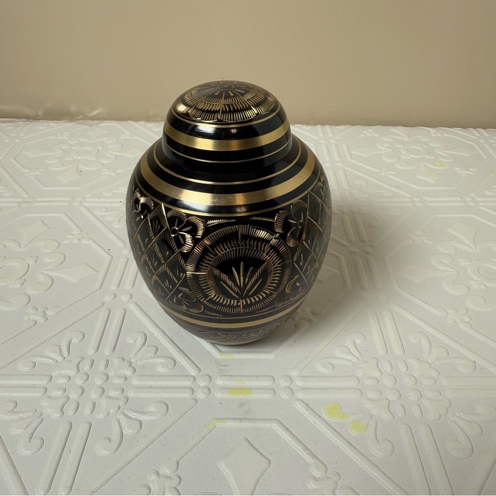 Black Elegance Brass Urn.